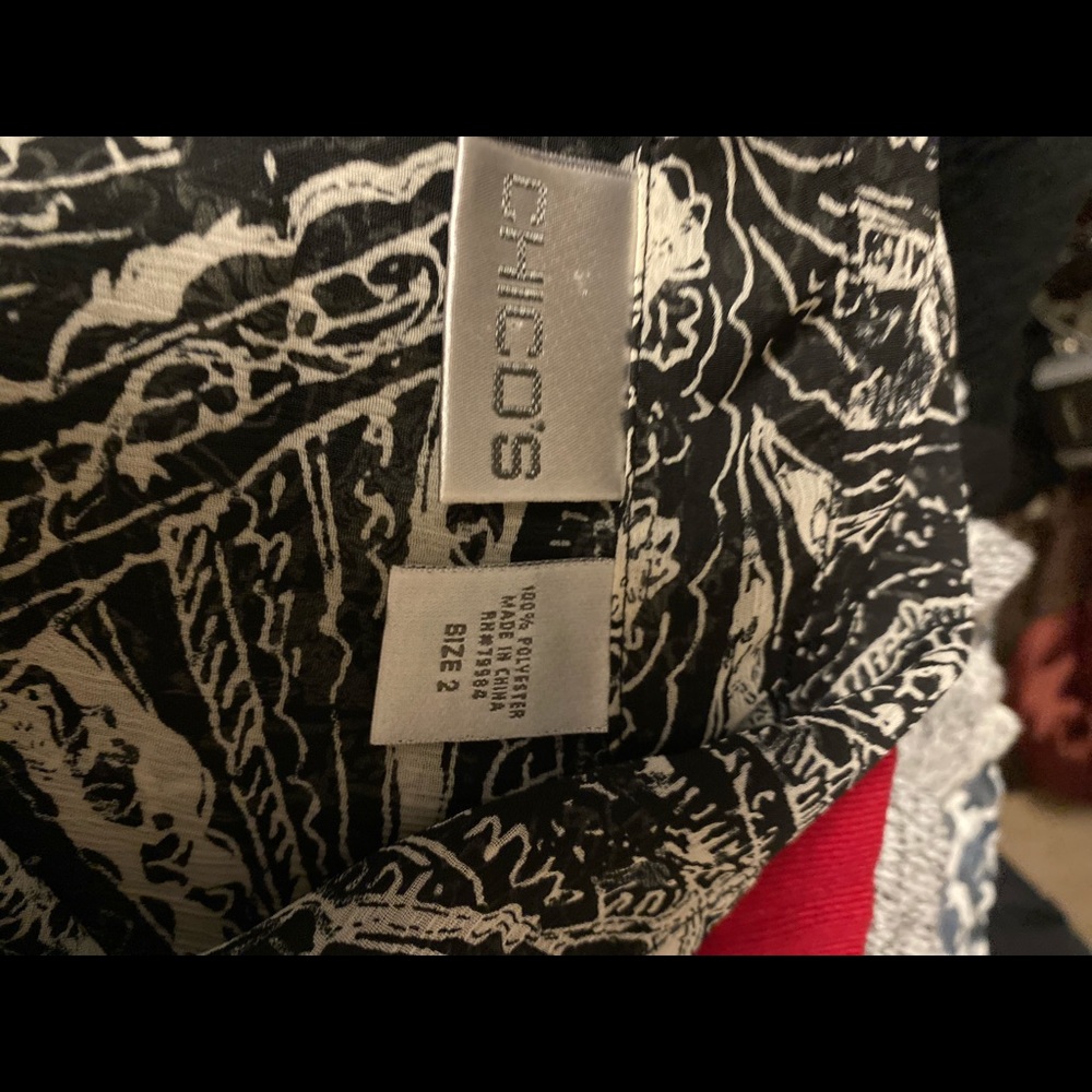 Chico’s Sheer Button down shirt - Picture 2 of 2